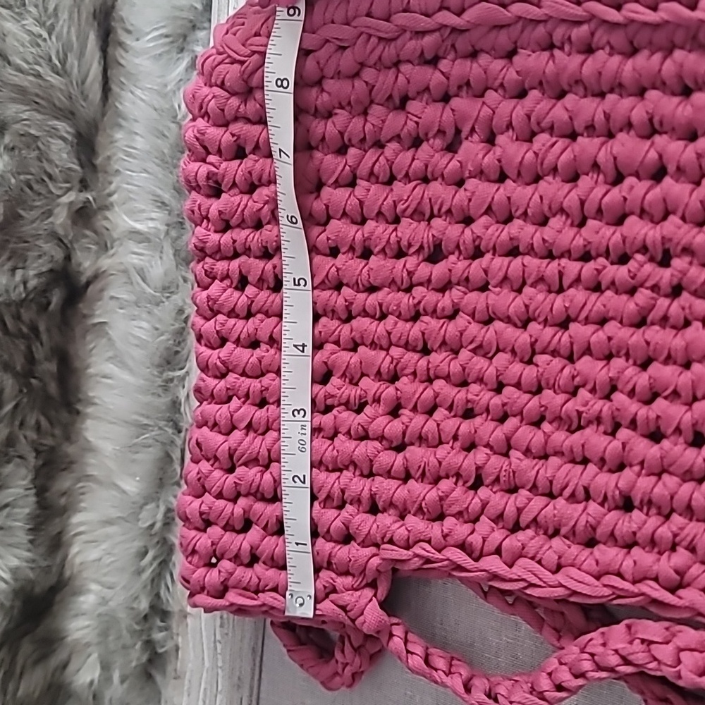 Handcrafted Pink Woven Tote Bag - Picture 12 of 14
